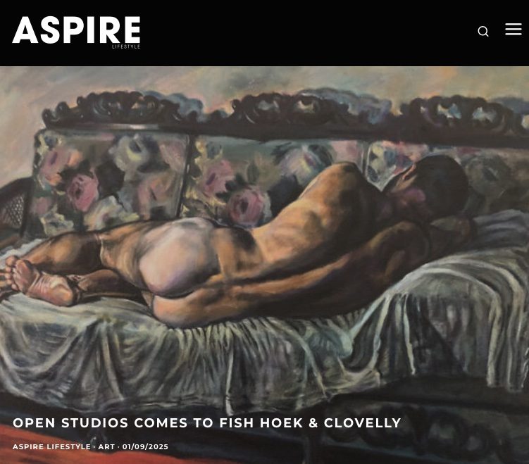 Aspire Lifestyle feature on Open Studios Fish Hoek & Clovelly, illustrated with a painting by Evan Oberholster